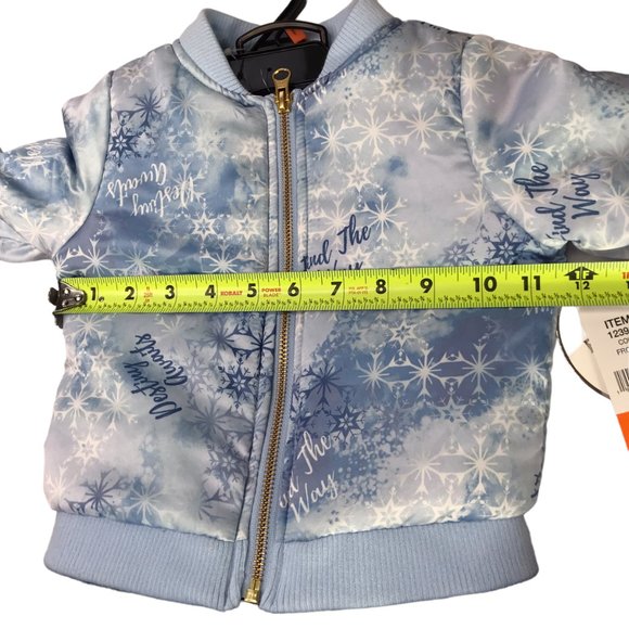 New NWT Disney Frozen Outfit Set Blue Coat Jacket + Tutu Skirt Silver Glitter 2T - Picture 9 of 12